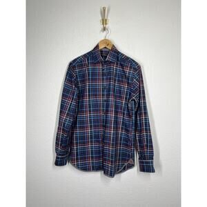 Hammer Made Plaid Button Front Shirt Mens 38/15 Multicolor Long Sleeves